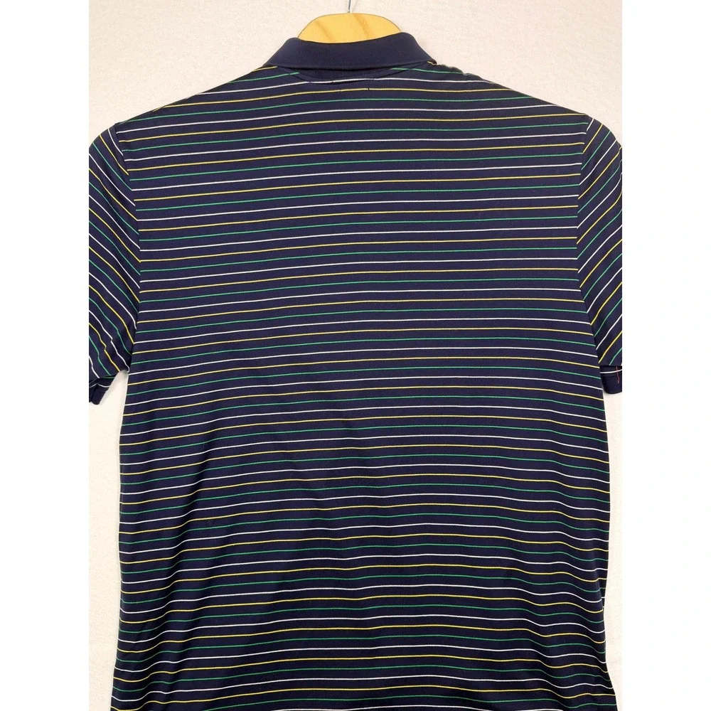Polo Ralph Lauren Polo Shirt Men XXL Navy Blue Striped Cotton Pro Fit Big Pony